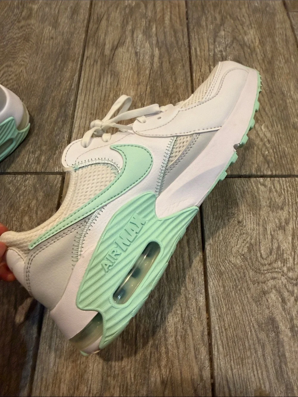 Nike Women’s Air Max Excee White Sneakers with Mint Accents size 9